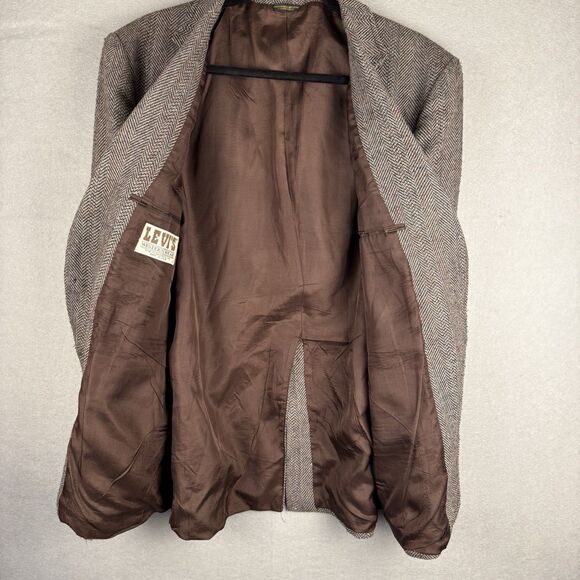 Vintage 70s Levi’s Western Wear Wool Tweed Blazer USA Made Suede Elbow Patch - Picture 3 of 8